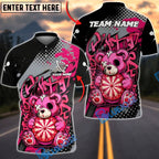 BlueJose Darts Graffiti Teddy Bear Dartboard Art Multicolor Options Personalized Name Shirt (4 Colors)