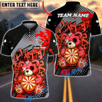 BlueJose Darts Graffiti Teddy Bear Dartboard Art Multicolor Options Personalized Name Shirt (4 Colors)