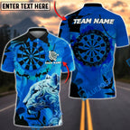 BlueJose Darts Panther Artistic Dartboard Pattern Multicolor Options Personalized Name Shirt (4 Colors)