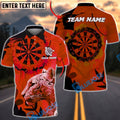 BlueJose Darts Panther Artistic Dartboard Pattern Multicolor Options Personalized Name Shirt (4 Colors)