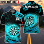 BlueJose Darts Flaming Board Heat Effect Multicolor Options Personalized Name Shirt (4 Colors)