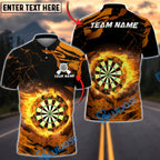 BlueJose Darts Flaming Board Heat Effect Multicolor Options Personalized Name Shirt (4 Colors)