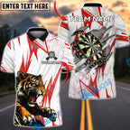 BlueJose Darts Fierce Tiger Speed Burst Multicolor Options Personalized Name Shirt (4 Colors)