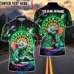 BlueJose Darts Cosmic Mouse Neon Galaxy Personalized Name, Team Name Unisex Shirt (4 Colors)