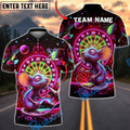 BlueJose Darts Cosmic Mouse Neon Galaxy Personalized Name, Team Name Unisex Shirt (4 Colors)