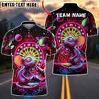 BlueJose Darts Cosmic Mouse Neon Galaxy Personalized Name, Team Name Unisex Shirt (4 Colors)