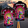 BlueJose Darts Neon Galaxy Mouse Smoke Dartboard Personalized Name, Team Name Unisex Shirt (4 Colors)