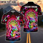 BlueJose Darts Neon Galaxy Mouse Smoke Dartboard Personalized Name, Team Name Unisex Shirt (4 Colors)