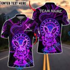 BlueJose Darts Neon Angry Bunny Dartboard Intense Glow Multicolor Options Personalized Name Shirt (4 Colors)