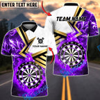 BlueJose Darts Flaming Dartboard Blaze Multicolor Options Personalized Name Shirt (4 Colors)