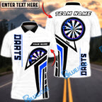 BlueJose Darts Clean White Blue Minimal Sport Target Personalized Name, Team Name Unisex Shirt (6 Colors)