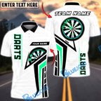BlueJose Darts Clean White Blue Minimal Sport Target Personalized Name, Team Name Unisex Shirt (6 Colors)