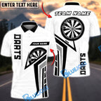 BlueJose Darts Clean White Blue Minimal Sport Target Personalized Name, Team Name Unisex Shirt (6 Colors)