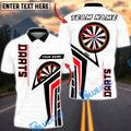 BlueJose Darts Clean White Blue Minimal Sport Target Personalized Name, Team Name Unisex Shirt (6 Colors)