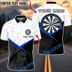 BlueJose Darts Geometric Split Black White Modern Target Personalized Name, Team Name Unisex Shirt (6 Colors)