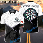BlueJose Darts Geometric Split Black White Modern Target Personalized Name, Team Name Unisex Shirt (6 Colors)