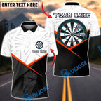 BlueJose Darts Geometric Split Black White Modern Target Personalized Name, Team Name Unisex Shirt (6 Colors)