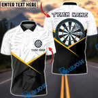 BlueJose Darts Geometric Split Black White Modern Target Personalized Name, Team Name Unisex Shirt (6 Colors)