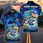 BlueJose Darts Easter Bunny Hunt Mode Activated Fun Graphic Personalized Name, Team Name Unisex Shirt (4 Colors)