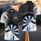BlueJose Darts Black White Minimalist Target Design Personalized Name, Team Name Unisex Shirt (4 Colors)