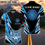 BlueJose Darts Lightning Wolf Head Graphic Personalized Name, Team Name Unisex Shirt (6 Colors)