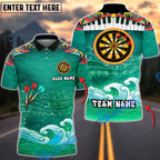 BlueJose Darts Music Wave Artistic Ocean Target Personalized Name, Team Name Unisex Shirt (4 Colors)