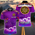 BlueJose Darts Music Wave Artistic Ocean Target Personalized Name, Team Name Unisex Shirt (4 Colors)