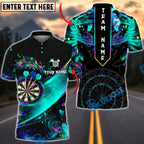 BlueJose Darts Neon Abstract Paint Splash Galaxy Personalized Name, Team Name Unisex Shirt (4 Colors)