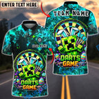 BlueJose Darts Pixel Game Creeper Style Target Personalized Name, Team Name Unisex Shirt (4 Colors)