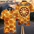 BlueJose Darts Golden Honeycomb Dartboard Personalized Name Shirt