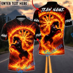 BlueJose Darts Fire Horse Fantasy Multicolor Options Personalized Name Shirt (4 Colors)