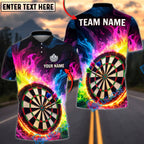 BlueJose Darts Rainbow Smoke Dartboard Personalized Name Shirt