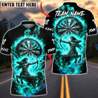 BlueJose Darts Flaming Sagittarius Centaur Archer Zodiac Dartboard Target Personalized Name, Team Name Unisex Shirt (4 Colors)