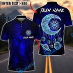 BlueJose Darts Dreamy Cosmic Moon Dreamcatcher Target Personalized Name, Team Name Unisex Shirt (4 Colors)