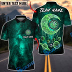 BlueJose Darts Dreamy Cosmic Moon Dreamcatcher Target Personalized Name, Team Name Unisex Shirt (4 Colors)
