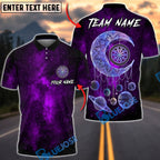 BlueJose Darts Dreamy Cosmic Moon Dreamcatcher Target Personalized Name, Team Name Unisex Shirt (4 Colors)