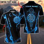 BlueJose Darts Futuristic Tech Circuit Neon Target Cool Gamer Style Personalized Name, Team Name Unisex Shirt (6 Colors)
