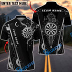 BlueJose Darts Futuristic Tech Circuit Neon Target Cool Gamer Style Personalized Name, Team Name Unisex Shirt (6 Colors)