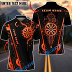 BlueJose Darts Futuristic Tech Circuit Neon Target Cool Gamer Style Personalized Name, Team Name Unisex Shirt (6 Colors)
