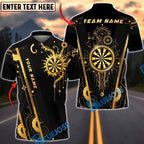 BlueJose Darts Futuristic Tech Circuit Neon Target Cool Gamer Style Personalized Name, Team Name Unisex Shirt (6 Colors)
