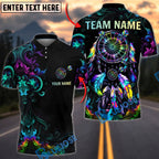 BlueJose Darts Colorful Dreamcatcher Neon Tribal Dartboard Target Personalized Name, Team Name Unisex Shirt (4 Colors)