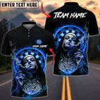 BlueJose Darts Dark Gothic Nun Smoking Mystery Art Dartboard Target Personalized Name, Team Name Unisex Shirt (4 Colors)