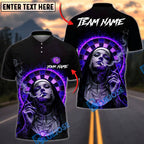 BlueJose Darts Dark Gothic Nun Smoking Mystery Art Dartboard Target Personalized Name, Team Name Unisex Shirt (4 Colors)