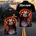 BlueJose Darts Dark Gothic Nun Smoking Mystery Art Dartboard Target Personalized Name, Team Name Unisex Shirt (4 Colors)