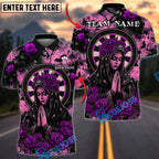 BlueJose Darts Gothic Rose Virgin Mary Halo Dark Art Personalized Name, Team Name Unisex Shirt (4 Colors)