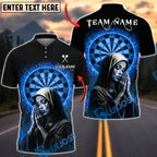 BlueJose Darts Holy Energy Virgin Mary Halo Spiritual Dark Style Personalized Name, Team Name Unisex Shirt (4 Colors)