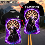 BlueJose Darts Lightning Virgin Mary Dartboard Halo Electric Storm Dark Faith Personalized Name, Team Name Unisex Shirt (4 Colors)