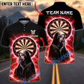 BlueJose Darts Lightning Virgin Mary Dartboard Halo Electric Storm Dark Faith Personalized Name, Team Name Unisex Shirt (4 Colors)