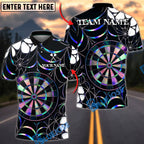 BlueJose Darts Spider Web Holographic Dartboard Dark Gothic Pattern  Personalized Name, Team Name Unisex Shirt (4 Colors)