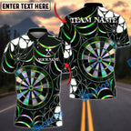 BlueJose Darts Spider Web Holographic Dartboard Dark Gothic Pattern  Personalized Name, Team Name Unisex Shirt (4 Colors)